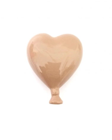 Palloncino Cuore Tortora H. 11 cm ceramica