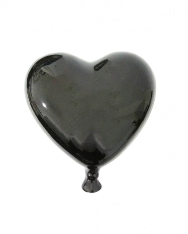 Palloncino Cuore Nero H. 15-16 cm in Ceramica