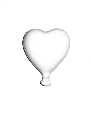 Palloncino Cuore Bianco H. 12 cm in Ceramica