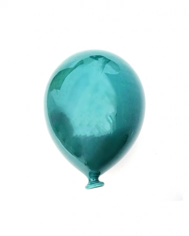 Palloncino Blu Pavone H. 15 cm in Ceramica