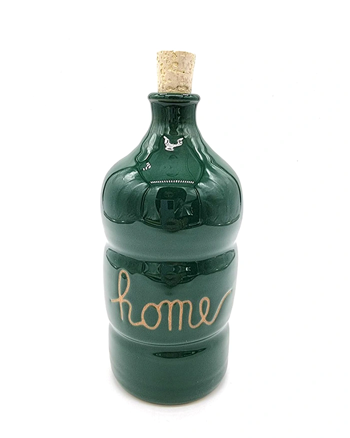 Bottiglia Verde Tradizionale 500 ml "Home" in Ceramica
