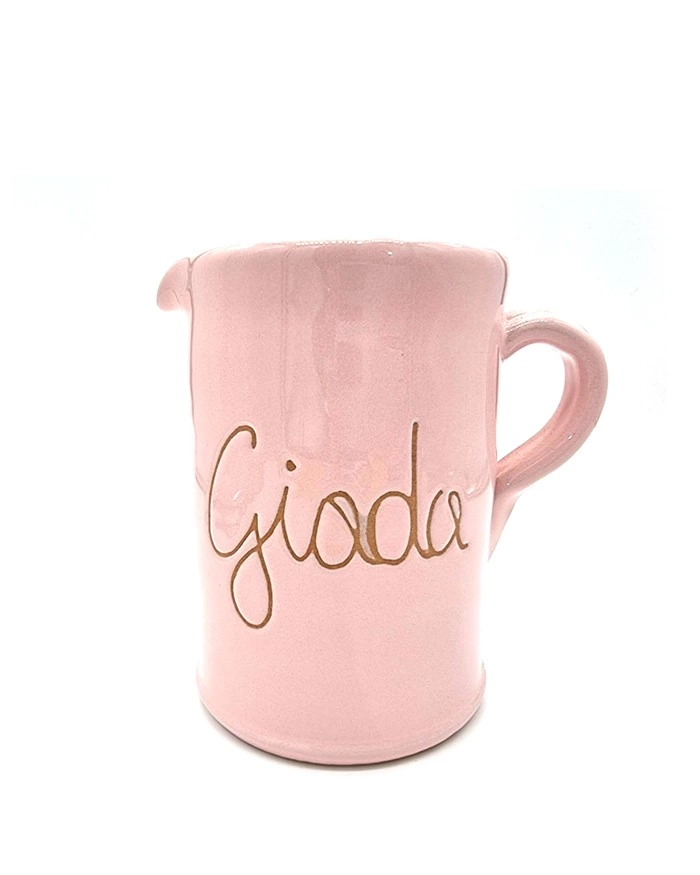 Portapenne Rosa Personalizzato "Giada" H. 14-15 cm in Ceramica