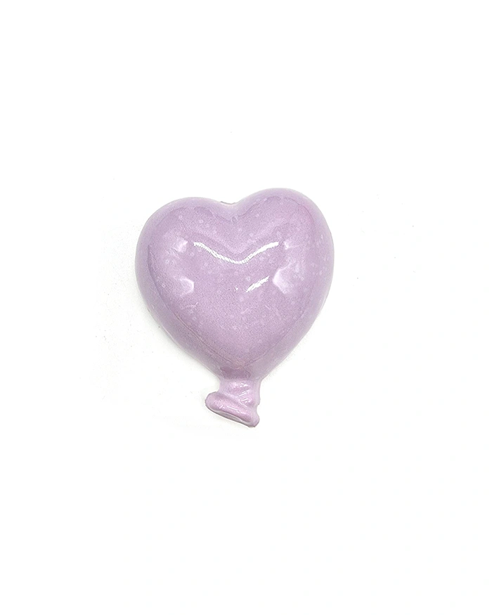 Palloncino Cuore Glicine con Magnete H. 6 cm in Ceramica