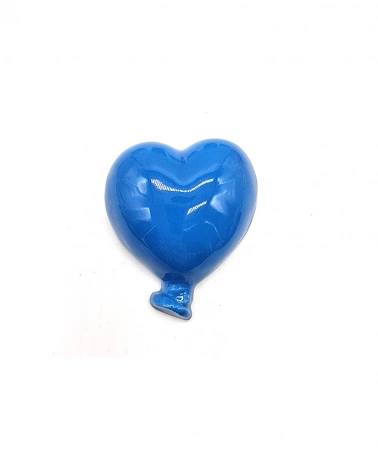 Palloncino Cuore Turchese con Magnete H. 6 cm in Ceramica