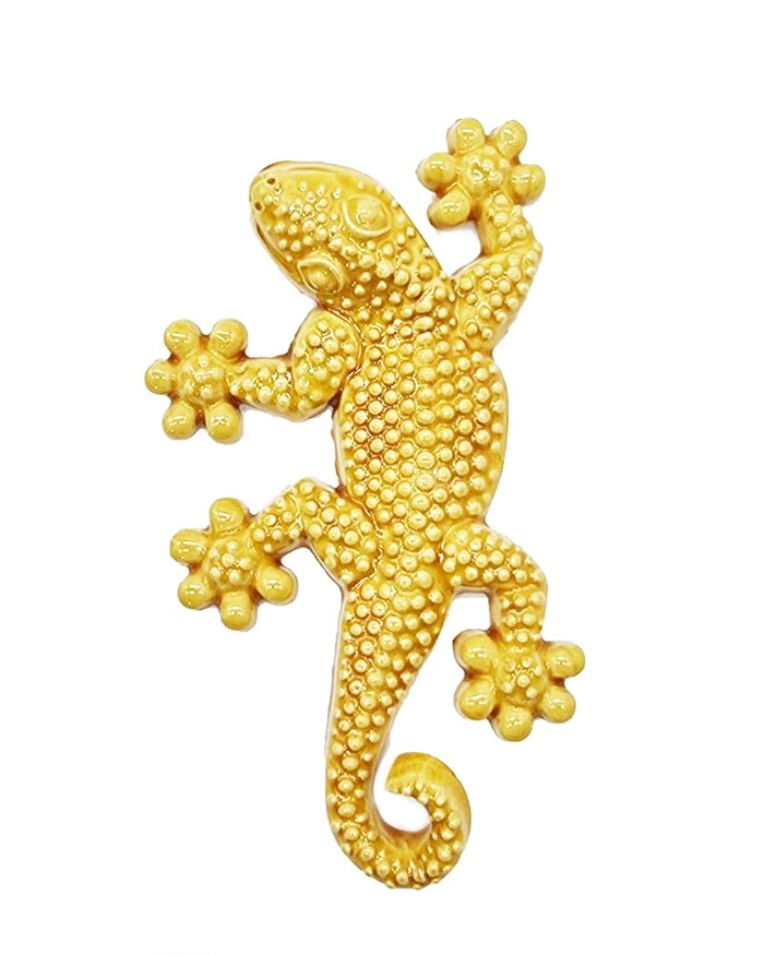 Geco Giallo Zafferano H. 17 cm in Ceramica