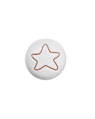 Tappo Bianco Incisione Stella H. 3 cm in Ceramica