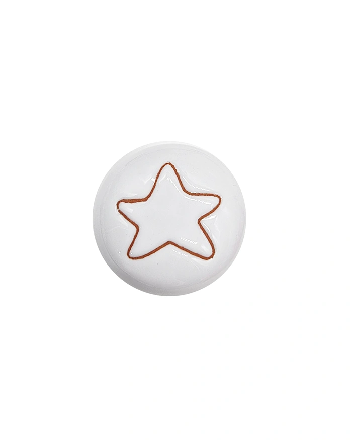 Tappo Bianco Incisione Stella H. 3 cm in Ceramica