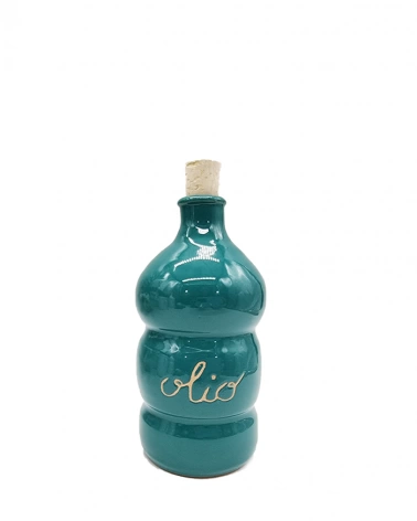 Bottiglia Verde Marino 250 ml Olio in Ceramica