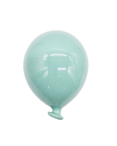 Palloncino Verde Acqua H. 13 cm in Ceramica