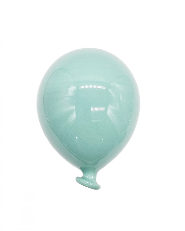 Palloncino Verde Acqua H. 13 cm in Ceramica