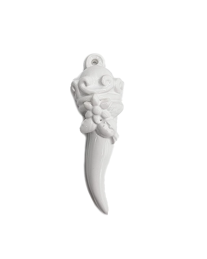Corno Bianco H. 12 cm in Ceramica