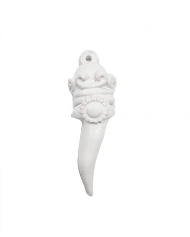 Corno Bianco H. 12 cm in Ceramica