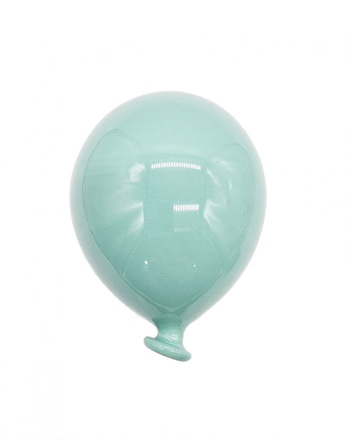 Palloncino Verde Acqua H. 13 cm in Ceramica