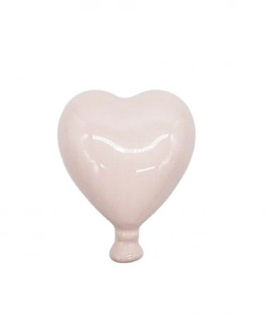 Palloncino Cuore Rosa Chiaro H. 13 cm in Ceramica