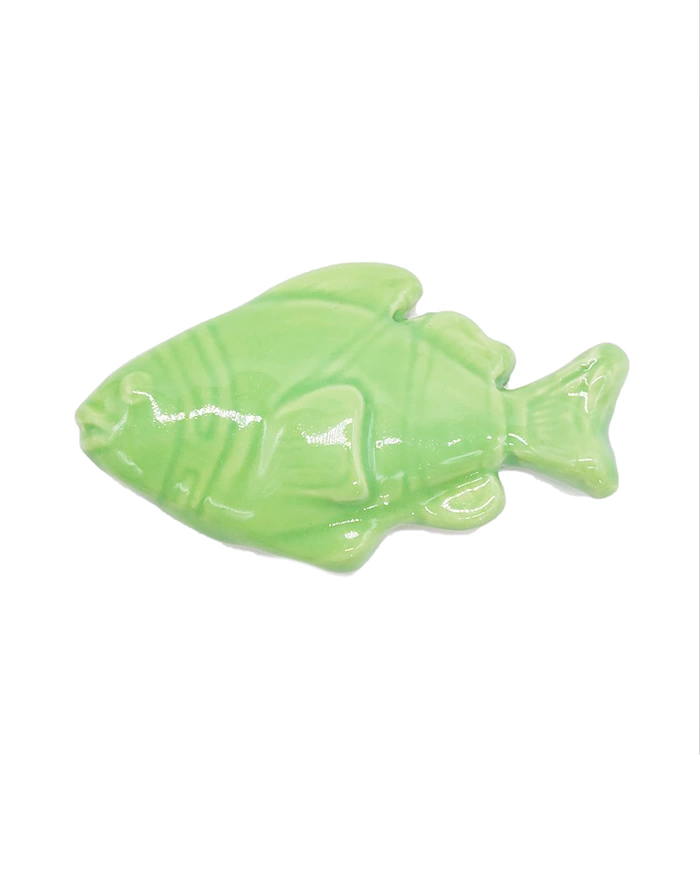 Pesce Verde Chiaro con Magnete H. 8 cm in Ceramica