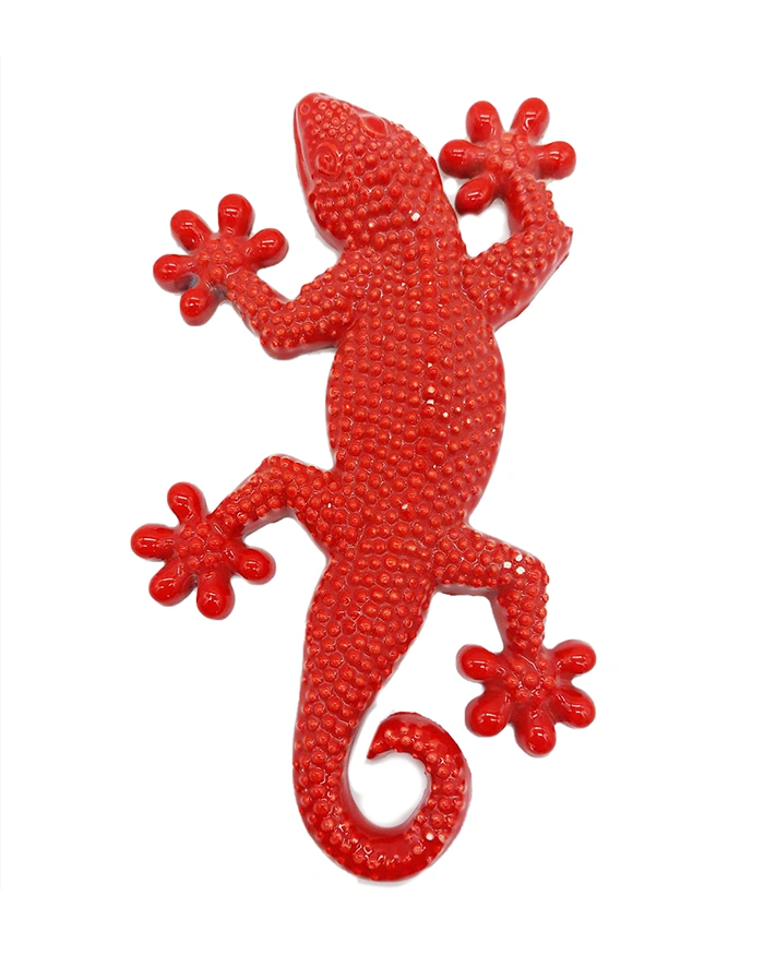 Geco Rosso H. 22 cm in Ceramica