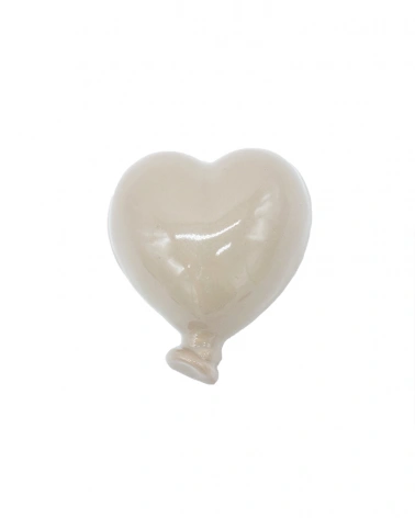 Palloncino Cuore Tortora con Magnete H. 6 cm in Ceramica
