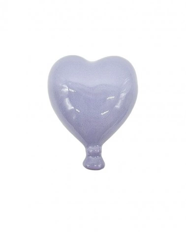 Palloncino Cuore Glicine H. 12 cm in Ceramica