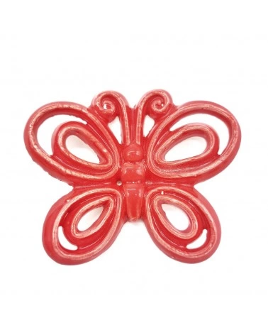Farfalla Doppio Decoro Rossa H. 6 cm