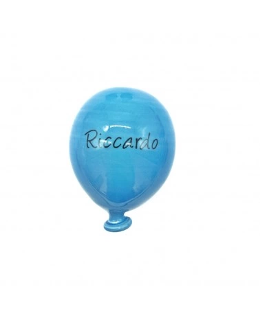 Palloncino Turchese Riccardo H. 8 cm in Ceramica