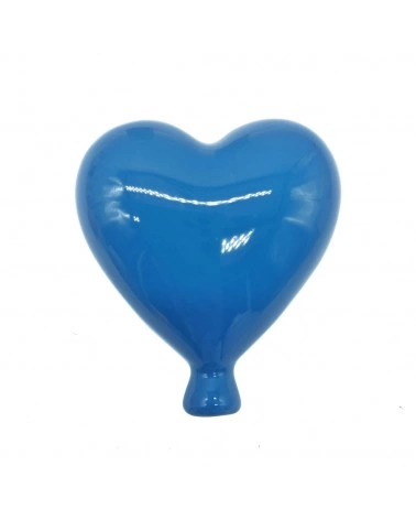 Palloncino Cuore Blu H. 8-9 cm in Ceramica
