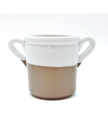 Capasa Da Parete Con Foro Bicolore Bianca e Tortora H. 11 cm