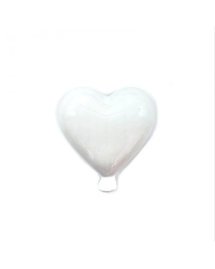 Palloncino Cuore Bianco H. 8-9 cm in Ceramica