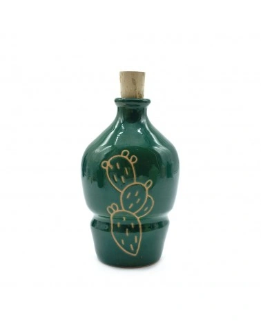 Bottiglia Verde Scuro Incisione Cactus 100 ml